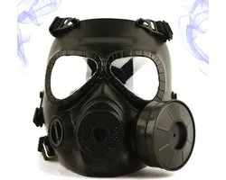 Airsoft Masker - Full Face - Met Bril - Helm - Paintball - Tactical Helm - Zwart - 1 Filter