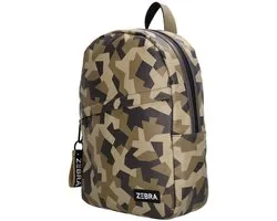 Zebra Max Rugzak - Schooltas - A4-formaat - Praktische Indeling - Flessenhouder - Kinderrugzak/rugtas - Camouflage