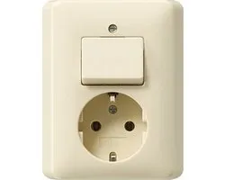 Gira Standaard 55 Combo Wandcontactdoos Inbouw Cream Wit - 017601 - E3HB6
