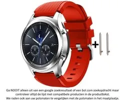 Rood Siliconen Bandje voor 22mm Smartwatches van Samsung, LG, Seiko, Asus, Pebble, Huawei, Cookoo, Vostok en Vector – 22 mm rubber smartwatch strap - Gear S3 - LG Watch
