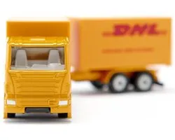 SIKU 1694, Vrachtwagen met DHL-trailer, metaal/kunststof