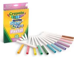 Crayola - Supertips - Viltstiften - 12 Pastel Viltstiften Met Superpunt - Voor Kinderen