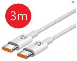 USB-C naar USB-C Kabel 3m – 120W Super Fast Charge 10A – Snellaad & Data – Geschikt voor iPhone 15/16/17, Samsung, Xiaomi – Type-C Oplaadkabel