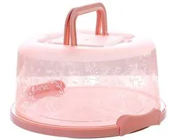 Taartdrager met Deksel, Draagbare Cupcakedrager Voedselconserveringsbox met Handgreep Transparante Taartbox Ronde Taarthouder Cupcakecontainer met Koepel (HAOHIZE1X6Ek6o-10125112)