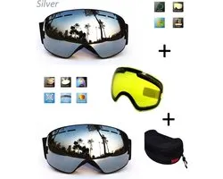 Lunettes de ski avec boîte et verre EXTRA Monture Smoke Silver Noir F type 7 Cat. 0 à 4 - ☀/☁