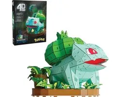Spinmaster 4D Build - Pokémon Bulbasaur - 3D-modelset - Pokémon-verzamelobjecten, Kanto-starterverzameling, bureaudecoratie, bouwspeelgoed, 3D-puzzels, 195 stukjes