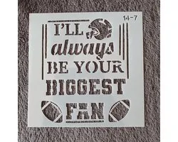 Pochoir de Hobby , modèle, réutilisable, fabrication de cartes, scrapbooking, décoration, 15x15 cm, je serai toujours votre plus grand fan, football