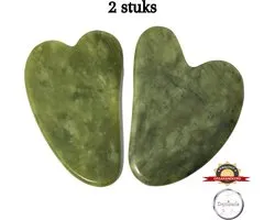 Demiracle® Pure Jade Gua Sha Set – Schraper - Gua Sha – Gezichtsmassage – Massage – Jade Roller - Face Roller – Ontspanning