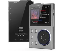 HiFi MP3-speler met Bluetooth, Lossless DSD DAC (FLAC), High-Resolution muziekspeler, draagbare audiospeler met 16 GB geheugenkaart, ondersteunt tot 256 GB, 2,4 inch （10 Stkus）