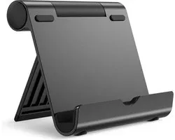 Tablet Standaard, Verstelbare Draagbaar Houder, Bureau Tablethouder Tabletstandaard Dock Holder voor iPad/iPad Pro/Air/Mini, Galaxy Tab A8/A7 Lite/A7/S8/S7, Tab/Phones(4-13"), Zwart