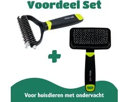 2 peignes latéraux pour le sous-poil plus une brosse à poils courts - Peigne pour chiens