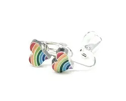MNQ bijoux - Boucles d'oreilles clip - Clips oreilles - Enfant - Fille - Coeur - Rainbow - Tweak