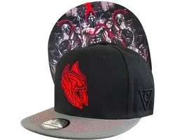 Casquette Snapback Capiche® – Titans – Zwart et Grijs – Logo Casque Rouge – Ajustable avec Fermeture à Pression – Casquette Homme – Gladiators Titans