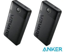 2-pack Anker Powerbank 20.000 mAh met display - Zwart - 15W - USB-A en USB-C- Voordeelbundel