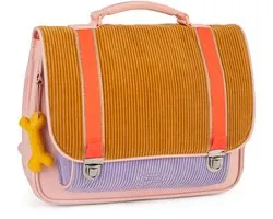 Stones and Bones Cassis - Schooltas - Comfortabel - Verstevigd - Corduroy - Honing/Lavendel