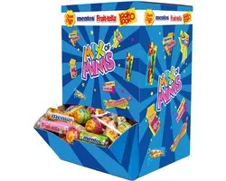 Boîte de présentation Mix of Minis 820g - Fruit-Tella, Mentos, Look-o-Look, Chupa Chups - Bonbons à distribuer en sachets individuels - Friandise