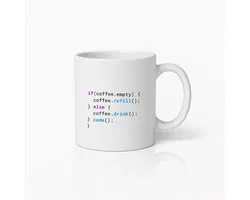 Grappige Programmeur Koffiemok 330 ml – “If Coffee Empty Refill Else Drink Code” Coding Mok – Cadeau voor Developers & Programmeurs