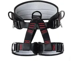 Klimgordel - Bergsportuitrusting - Abseilen Outdoor Adventure Harness - Multi-Scene Outdoor Safety Equipment - Geschikt voor bescherming bij rotsklimmen, bergsportveiligheid, bescherming bij boomklimmen en bescherming bij abseilen - Zwart