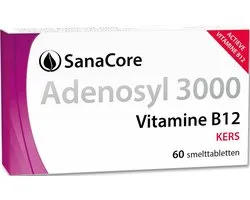 SanaCore Adenosyl 3000 [ 100% Actieve vitamine B12 ] Zonder Foliumzuur