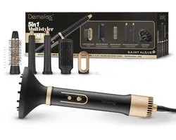 5-in-1 Bladblazer met borstel - SAINT ALGUE - Demeliss - 1000 W - 3 temperatuurinstellingen - Zwart/Goud