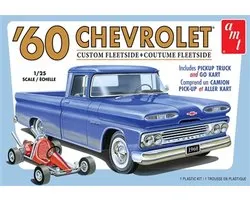 AMT Modelbouwpakket Auto - 1063 1960 Chevrolet Custom Fleetside Pick-Up Truck en GO Kart! Plastic - 1:25 - Modelbouw