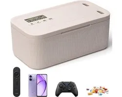 Professionele Time Lock Box met Timer - Kluis - Opbergdoos - Kitchen Safe - Telefoongevangenis voor Smartphone & Gaming - 23.9 x 13.1 x 9.6 cm - meer Focus & Zelfdiscipline - Beige