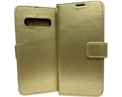 Bookcase Geschikt voor: Samsung Galaxy S10 Plus - Goud - portemonnee hoesje