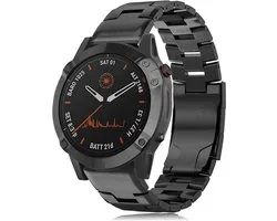 Titanium bandje - geschikt voor Garmin Fenix 5 / 5 Plus / 6 / 6 Pro / 7 / 7 Pro / 8 (47 mm) / E (47 mm) / Epix (Pro) (2) 47 mm / Quatix 5 / 6 / 7 / 7 Pro / Approach S60 / S62 / S70 47 mm / MARQ / D2 Delta / D2 Mach 1 / Descent G1 - zwart