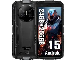 DOOGEE Fire 3 Ultra Smartphone Robuste - 24 GB RAM - 256 GB ROM - 8350 mAh - 5,5 pouces - Android 15 - IP68/IP69K Téléphone outdoor - Face ID - OTG - NFC - Zwart