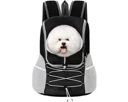 Pawaboo Pet Dog Carrier Backpack, Puppy Dog Travel Carrier Front Pack for Small Medium Dogs Cats, Adjustable Breathable Dog Carrying Backpack with Saf