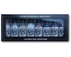 Vallejo Hobbyverf Acrylverf - 71176 Metallic Colors - Model Air - Acryl Set Verf set - 8x 17 ml