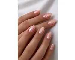 soft gel press on nails herbruikbaar chrome roze nagels