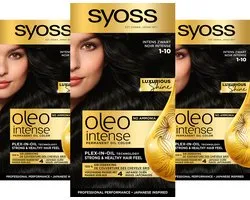Syoss Oleo Intense 1-10 Intens zwart - 3 st - voordeelverpakking
