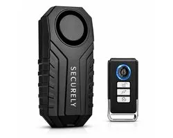 Securely Fietsalarm met Afstandsbediening – 113 dB – IP65 Waterdicht – Bewegingsalarm – 7 Gevoeligheidsstanden – 3 Geluidsstanden – Anti-Diefstal Beveiliging voor Fiets, Fatbike, E-bike, Scooter, Step, Motor en Camper