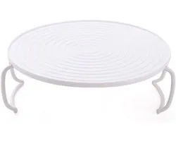 SnelShoppen - Magnetron Plate Stacker Grill Rack - Vouwbare Handgrepen - Plastic Bakplaat voor Magnetron en Oven - Ideaal voor Bacon en Diepvries Snac