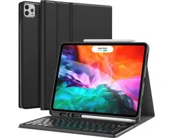 iPad Pro 11 2018 Keyboard Cover Zwart - iPad 11 pouces Cover With Pen Holder - iPad 11 pouces cover - Smart Book Case - iPad clavier cas