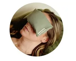 Eyepillow Green cotton. Rozenkwarts & Lavendel - oogkussen verzwaard