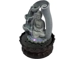 Statue de Bouddha assis, Décoration pour salon avec Lampes LED , inspiration zen et Feng shui pour Jardin ou balcon.