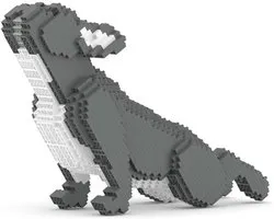 Bouwsteen Beeld Franse Bulldog Abstracte Dierlijke Sculptuur