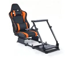 Verstelbare Racestuurstandaard, Stevige Simulator-Stuurstandaard met Dual-Rail-Ontwerp, Compatibel met Verschillende Stuurwielen en Pedalen, Waaronder Logitech G25-, G27-, G29-, G920-, G923- en Thrustmaster-Modellen