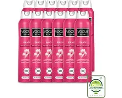 12 x Vogue Cosmetics - Enjoy - Parfum Deodorant - 150 ml - Grootverpakking - Parfum En Deodorant - Deodorant Spray - Geurbescherming - Zweetbescherming - Frisse Geur