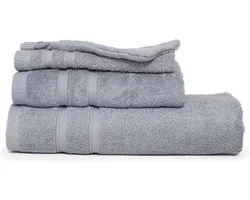 Ensemble de serviettes en bambou The One Towelling - Serviette de bain, essuie-mains, serviettes d'invités et débarbouillettes - 15 pièces - Bambou et coton peigné - Hypoallergénique - Gris clair
