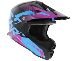 Shark Varial Anger casque cross noir brillant rose bleu XS