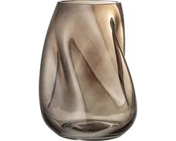Bloomingville - Vaas  Ingolf - bruin glas - H 26 cm x B 19 cm