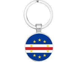 Akyol - Porte-clés drapeau du Cap-Vert - Cap-Vert - quelqu'un qui aime voyager - vacances - pays - drapeau - voyageurs - cadeau - cadeau - cadeau - cadeau - surprise - 2,5 x 2,5 CM