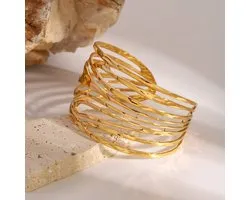 Bijoutheek Armband (Sieraad) Cuff Organisch Goud