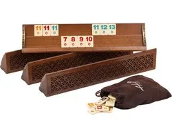 Handgemaakte Rummy Speelset - Okey - Luxe uitgave - Inclusief Tas - Rummi - Bordspel - Okey Takimi