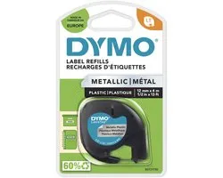 Dymo Letratag Ruban métallique argent 12 mm x 4 m