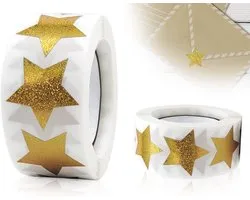 KAPSING Pack of 500 Glitter Stickers Gold Colourful Star Stickers Self-Adhesive Star Stickers Gold 25mm Small Reward Stickers Wedding Scrapbooking Stickers