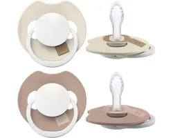 Sucette Difrax LOVI Dynamic - 0 à 6 mois - Glow , beige et marron clair - Siliconen de haute qualité, sans goût ni odeur